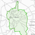 Mappa della Fascia Verde di Roma con i confini evidenziati in verde