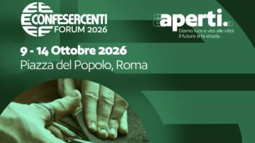 Locandina del Confesercenti Forum 2026, in programma dal 9 al 14 ottobre a Piazza del Popolo a Roma.